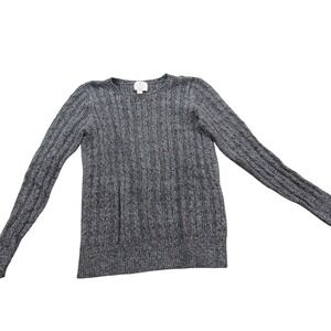 St Johns Bay Womens Gray Crew‎ Neck Long Sleeve Knit Sweater Casual Pullover Med
